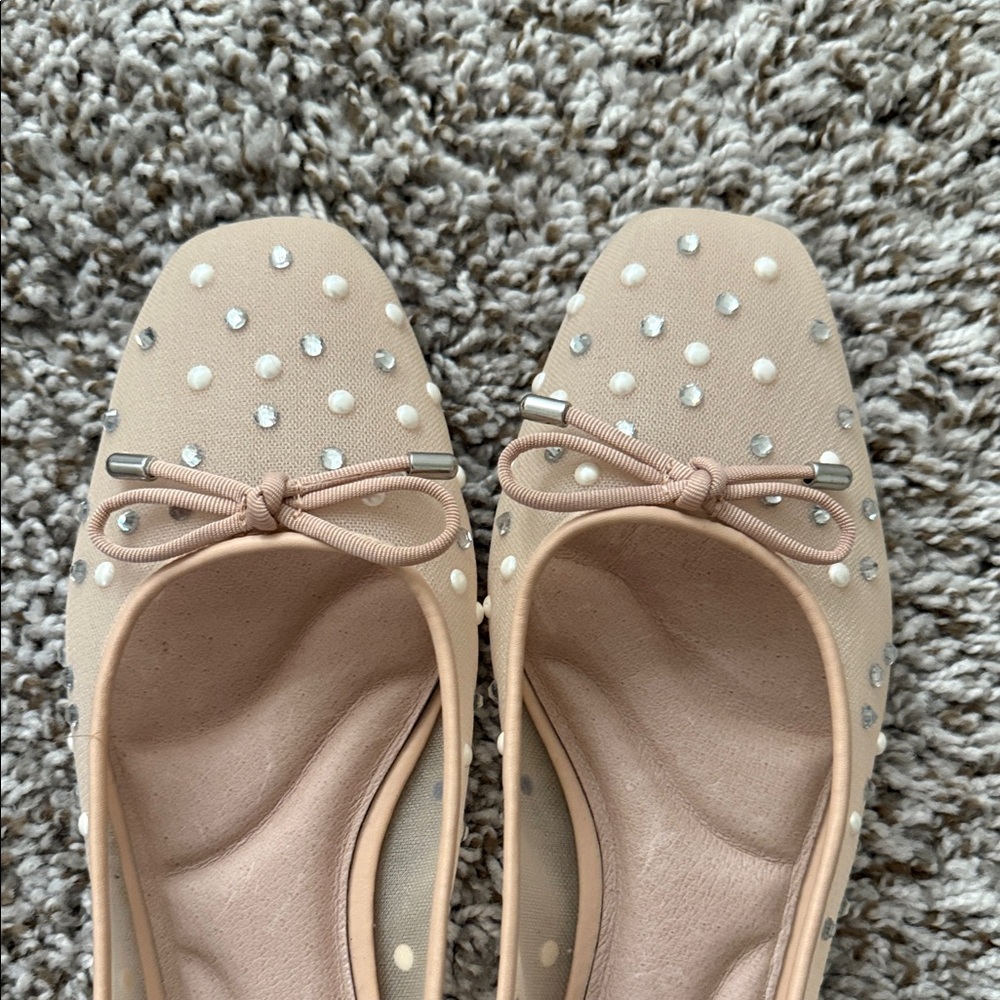 Gianni Bini Beige Studded Flats
